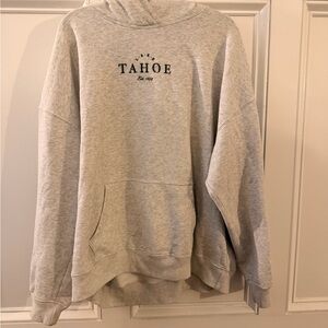 Hollister Tahoe Embroidered Light Gray Hoodie